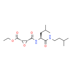 ChemSpider 2D Image | Ethyl (2S,3R)-3-({(2S)-4-methyl-1-[(3-methylbutyl)amino]-1-oxo-2-pentanyl}carbamoyl)-2-oxiranecarboxylate | C17H30N2O5