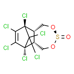 ChemSpider 2D Image | (1R,2R,8S,9R)-1,9,10,11,12,12-Hexachloro-4,6-dioxa-5-thiatricyclo[7.2.1.0~2,8~]dodec-10-ene 5-oxide | C9H6Cl6O3S