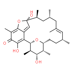 ChemSpider 2D Image | (1R,9S,10S,12S,14E,16R,19R,20R,21S,22R)-3,9,21-Trihydroxy-5,10,12,14,16,20,22-heptamethyl-23,24-dioxatetracyclo[17.3.1.1~6,9~.0~2,7~]tetracosa-2,5,7,14-tetraen-4-one | C29H42O6