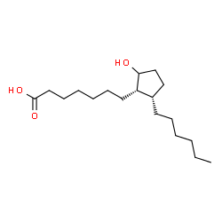 ChemSpider 2D Image | 7-[(1S,2S)-2-Hexyl-5-hydroxycyclopentyl]heptanoic acid | C18H34O3