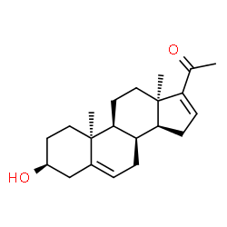 ChemSpider 2D Image | (3beta,8alpha,10alpha,13alpha)-3-Hydroxypregna-5,16-dien-20-one | C21H30O2