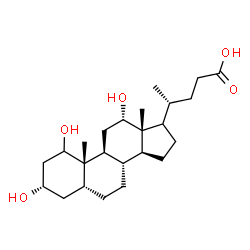 ChemSpider 2D Image | (3alpha,5beta,12alpha,17xi)-1,3,12-Trihydroxycholan-24-oic acid | C24H40O5