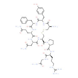 ChemSpider 2D Image | 1-{[(4R,7S,10S,13S,16S,19R)-19-Amino-7-(2-amino-2-oxoethyl)-10-(3-amino-3-oxopropyl)-13-benzyl-16-(4-hydroxybenzyl)-6,9,12,15,18-pentaoxo-1,2-dithia-5,8,11,14,17-pentaazacycloicosan-4-yl]carbonyl}-D-p
rolyl-L-arginylglycinamide | C46H65N15O12S2