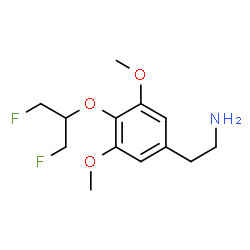 ChemSpider 2D Image | 2-{4-[(1,3-Difluoro-2-propanyl)oxy]-3,5-dimethoxyphenyl}ethanamine | C13H19F2NO3