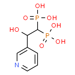 ChemSpider 2D Image | [2-Hydroxy-2-(3-pyridinyl)-1,1-ethanediyl]bis(phosphonic acid) | C7H11NO7P2