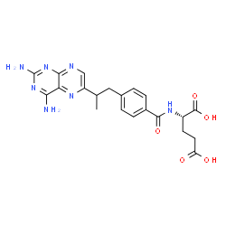 ChemSpider 2D Image | N-{4-[2-(2,4-Diamino-6-pteridinyl)propyl]benzoyl}-L-glutamic acid | C21H23N7O5