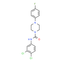 ChemSpider 2D Image | N-(3,4-Dichlorophenyl)-4-(4-fluorophenyl)-1-piperazinecarboxamide | C17H16Cl2FN3O