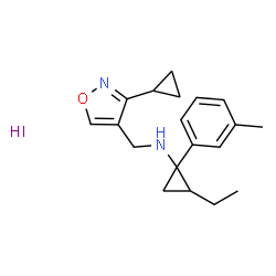 ChemSpider 2D Image | N-[(3-Cyclopropyl-1,2-oxazol-4-yl)methyl]-2-ethyl-1-(3-methylphenyl)cyclopropanamine hydroiodide (1:1) | C19H25IN2O