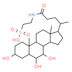 ChemSpider 2D Image | 2-[(3,6,7-Trihydroxy-24-oxocholan-24-yl)amino]ethanesulfonic acid | C26H45NO7S