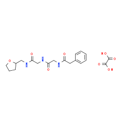 ChemSpider 2D Image | N-(Phenylacetyl)glycyl-N-(tetrahydro-2-furanylmethyl)glycinamide ethanedioate (1:1) | C19H25N3O8