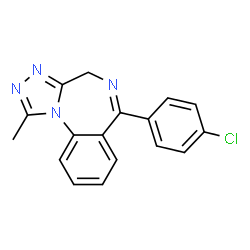 ChemSpider 2D Image | 6-(4-Chlorophenyl)-1-methyl-4H-[1,2,4]triazolo[4,3-a][1,4]benzodiazepine | C17H13ClN4