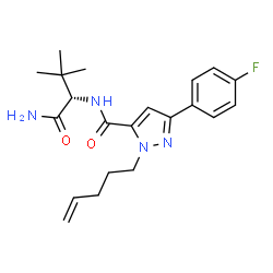 ChemSpider 2D Image | N~2~-{[3-(4-Fluorophenyl)-1-(4-penten-1-yl)-1H-pyrazol-5-yl]carbonyl}-3-methyl-L-valinamide | C21H27FN4O2