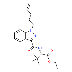 ChemSpider 2D Image | Ethyl 3-methyl-N-{[1-(4-penten-1-yl)-1H-indazol-3-yl]carbonyl}-L-valinate | C21H29N3O3