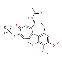 ChemSpider 2D Image | N-{(7S)-1,2,3-Trimethoxy-10-[(~2~H_3_)methyloxy]-9-oxo-5,6,7,9-tetrahydrobenzo[a]heptalen-7-yl}acetamide | C22H22D3NO6