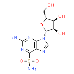 ChemSpider 2D Image | 2-Amino-9-(beta-D-ribofuranosyl)-9H-purine-6-sulfonamide | C10H14N6O6S