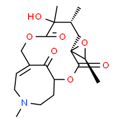ChemSpider 2D Image | (3'S,4S,6R,11Z)-7-Hydroxy-3',6,7,14-tetramethyl-8H,17H-spiro[2,9-dioxa-14-azabicyclo[9.5.1]heptadec-11-ene-4,2'-oxirane]-3,8,17-trione | C19H27NO7