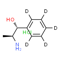 ChemSpider 2D Image | (1R,2S)-2-Amino-1-(~2~H_5_)phenyl-1-propanol hydrochloride (1:1) | C9H9D5ClNO
