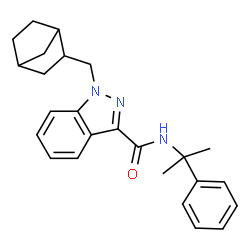 ChemSpider 2D Image | 1-(Bicyclo[2.2.1]hept-2-ylmethyl)-N-(2-phenyl-2-propanyl)-1H-indazole-3-carboxamide | C25H29N3O