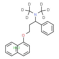 ChemSpider 2D Image | N,N-Bis[(~2~H_3_)methyl]-3-(1-naphthyloxy)-1-phenyl-1-propanamine hydrochloride (1:1) | C21H18D6ClNO