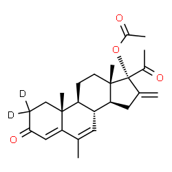 ChemSpider 2D Image | 6-Methyl-16-methylene-3,20-dioxo(2,2-~2~H_2_)pregna-4,6-dien-17-yl acetate | C25H30D2O4