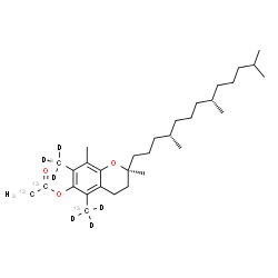 ChemSpider 2D Image | (2S)-2,8-Dimethyl-5,7-bis[(~13~C,~2~H_3_)methyl]-2-[(4S,8S)-4,8,12-trimethyltridecyl]-3,4-dihydro-2H-chromen-6-yl (~13~C_2_)acetate | C2713C4H46D6O3
