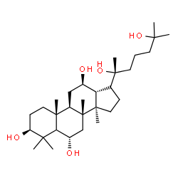 ChemSpider 2D Image | (3beta,5xi,6alpha,12beta,20R)-Dammarane-3,6,12,20,25-pentol | C30H54O5