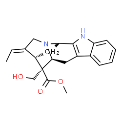 ChemSpider 2D Image | Methyl (19E)-17-hydroxysarpagan-16-carboxylate | C21H24N2O3