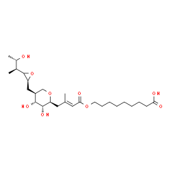 ChemSpider 2D Image | 9-({(2E)-4-[(2S,3R,4R,5S)-3,4-Dihydroxy-5-({(2S)-3-[(2S,3S)-3-hydroxy-2-butanyl]-2-oxiranyl}methyl)tetrahydro-2H-pyran-2-yl]-3-methyl-2-butenoyl}oxy)nonanoic acid (non-preferred name) | C26H44O9