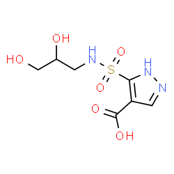 ChemSpider 2D Image | 5-[(2,3-Dihydroxypropyl)sulfamoyl]-1H-pyrazole-4-carboxylic acid | C7H11N3O6S