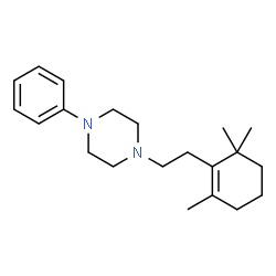 ChemSpider 2D Image | 1-Phenyl-4-[2-(2,6,6-trimethyl-1-cyclohexen-1-yl)ethyl]piperazine | C21H32N2