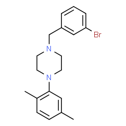 ChemSpider 2D Image | 1-(3-Bromobenzyl)-4-(2,5-dimethylphenyl)piperazine | C19H23BrN2