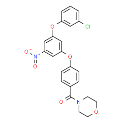 ChemSpider 2D Image | {4-[3-(3-Chlorophenoxy)-5-nitrophenoxy]phenyl}(4-morpholinyl)methanone | C23H19ClN2O6