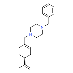 ChemSpider 2D Image | 1-Benzyl-4-{[(4S)-4-isopropenyl-1-cyclohexen-1-yl]methyl}piperazine | C21H30N2