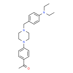 ChemSpider 2D Image | 1-(4-{4-[4-(Diethylamino)benzyl]-1-piperazinyl}phenyl)ethanone | C23H31N3O