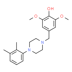 ChemSpider 2D Image | 4-[[4-(2,3-dimethylphenyl)-1-piperazinyl]methyl]-2,6-dimethoxyphenol | C21H28N2O3