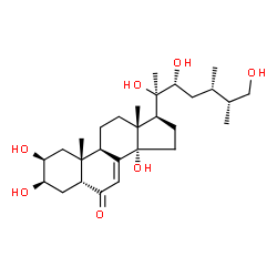 ChemSpider 2D Image | (2beta,3beta,5beta,22R,25R)-2,3,14,20,22,26-Hexahydroxyergost-7-en-6-one | C28H46O7