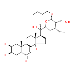 ChemSpider 2D Image | (2beta,3beta,5beta,22R,25S,26S)-26-Butoxy-2,3,14,20,27-pentahydroxy-22,26-epoxystigmast-7-en-6-one | C33H54O8