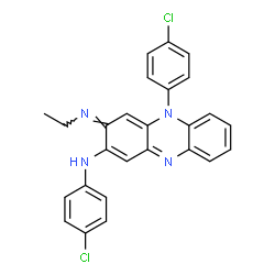 ChemSpider 2D Image | (3Z)-N,5-Bis(4-chlorophenyl)-3-(ethylimino)-3,5-dihydro-2-phenazinamine | C26H20Cl2N4