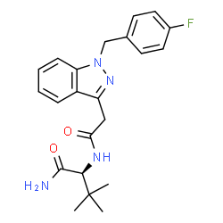 ChemSpider 2D Image | N~2~-{[1-(4-Fluorobenzyl)-1H-indazol-3-yl]acetyl}-3-methyl-L-valinamide | C22H25FN4O2