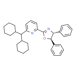 ChemSpider 2D Image | 2-(Dicyclohexylmethyl)-6-[(4R,5R)-4,5-diphenyl-4,5-dihydro-1,3-oxazol-2-yl]pyridine | C33H38N2O
