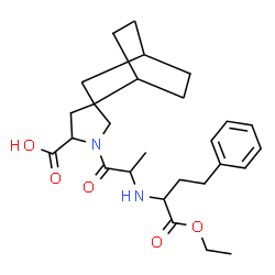 ChemSpider 2D Image | 1'-{2-[(1-Ethoxy-1-oxo-4-phenyl-2-butanyl)amino]propanoyl}spiro[bicyclo[2.2.2]octane-2,3'-pyrrolidine]-5'-carboxylic acid | C27H38N2O5
