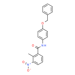 ChemSpider 2D Image | N-[4-(Benzyloxy)phenyl]-2-methyl-3-nitrobenzamide | C21H18N2O4
