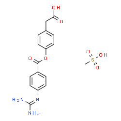 ChemSpider 2D Image | [4-(4-carbamimidamidobenzoyloxy)phenyl]acetic acid; methanesulfonic acid | C17H19N3O7S