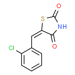 ChemSpider 2D Image | (5E)-5-(2-Chlorobenzylidene)-1,3-thiazolidine-2,4-dione | C10H6ClNO2S