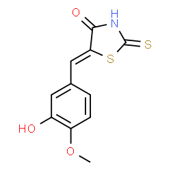 ChemSpider 2D Image | 5-(3-Hydroxy-4-methoxy-benzylidene)-2-thioxo-thiazolidin-4-one | C11H9NO3S2