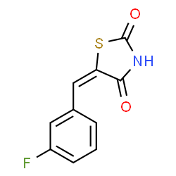 ChemSpider 2D Image | (5E)-5-(3-Fluorobenzylidene)-1,3-thiazolidine-2,4-dione | C10H6FNO2S