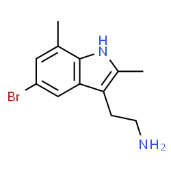 ChemSpider 2D Image | 2-(5-Bromo-2,7-dimethyl-1H-indol-3-yl)ethanamine | C12H15BrN2