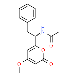 ChemSpider 2D Image | N-[(1S)-1-(4-Methoxy-2-oxo-2H-pyran-6-yl)-2-phenylethyl]acetamide | C16H17NO4