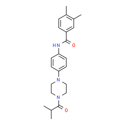 ChemSpider 2D Image | N-[4-(4-Isobutyryl-1-piperazinyl)phenyl]-3,4-dimethylbenzamide | C23H29N3O2