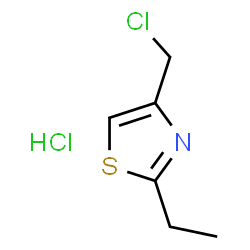 ChemSpider 2D Image | 4-(chloromethyl)-2-ethyl-1,3-thiazole hydrochloride | C6H9Cl2NS